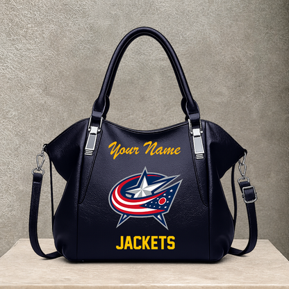 [SUPER SALE] NEW CUSTOMIZED NHL18 CBJ COLUMBUS BLUE JACKETS SHOULDER HANDBAG
