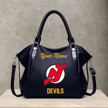 [SUPER SALE] NEW CUSTOMIZED NHL06 NJD NEW JERSEY DEVILS SHOULDER HANDBAG