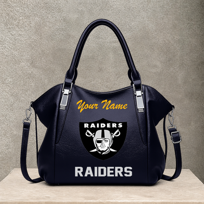 [SPECIAL OFFER] NEW CUSTOMIZED NFL07 LVR LAS VEGAS RAIDERS SHOULDER HANDBAG