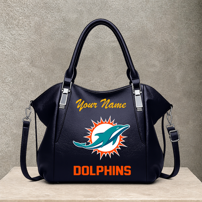 [SPECIAL OFFER] NEW CUSTOMIZED NFL19 MDP MIAMI DOLPHINS SHOULDER HANDBAG