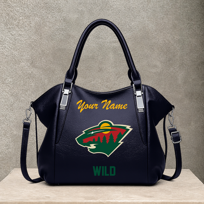[SUPER SALE] NEW CUSTOMIZED NHL13 MNW MINNESOTA WILD SHOULDER HANDBAG