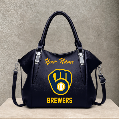 [FLASH SALE] NEW CUSTOMIZED MLB15 MBS MILWAUKEE BREWERS SHOULDER HANDBAG