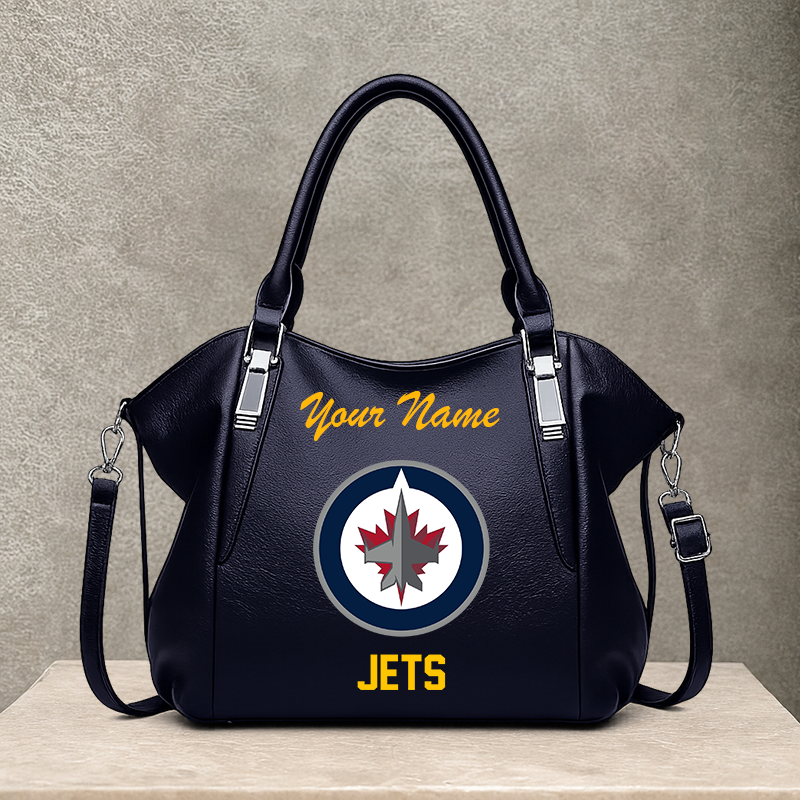 [SUPER SALE] NEW CUSTOMIZED NHL21 WPJ WINNIPEG JETS SHOULDER HANDBAG