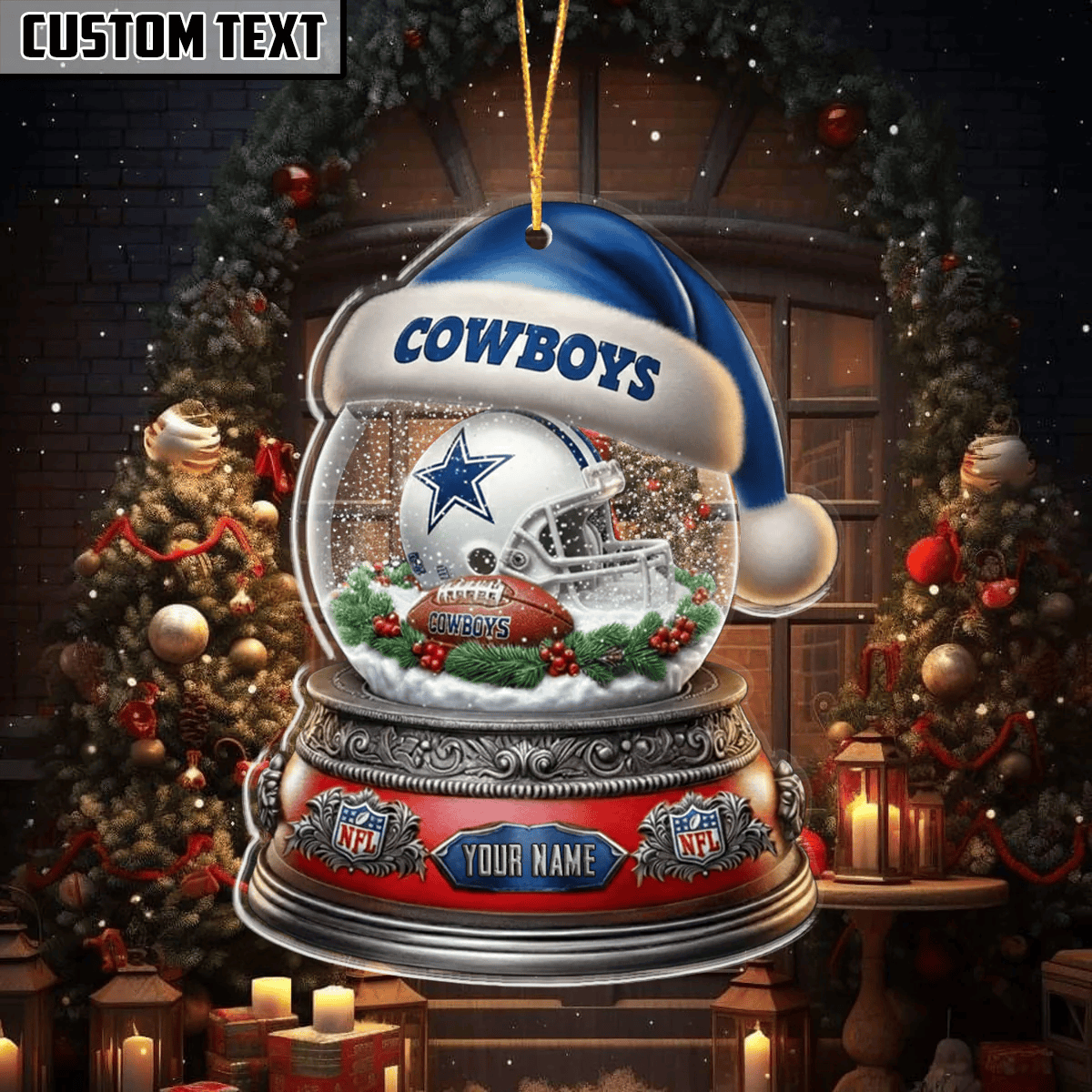 [SPECIAL OFFER] NEW CUSTOMIZED NFL21 DCB DALLAS COWBOYS CHRISTMAS ACRYLIC ORNAMENT
