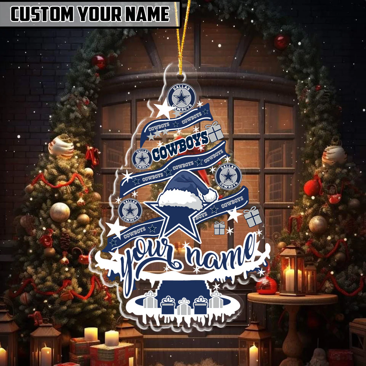 [SPECIAL OFFER] NEW CUSTOMIZED NFL21 DCB DALLAS COWBOYS CHRISTMAS ACRYLIC ORNAMENT