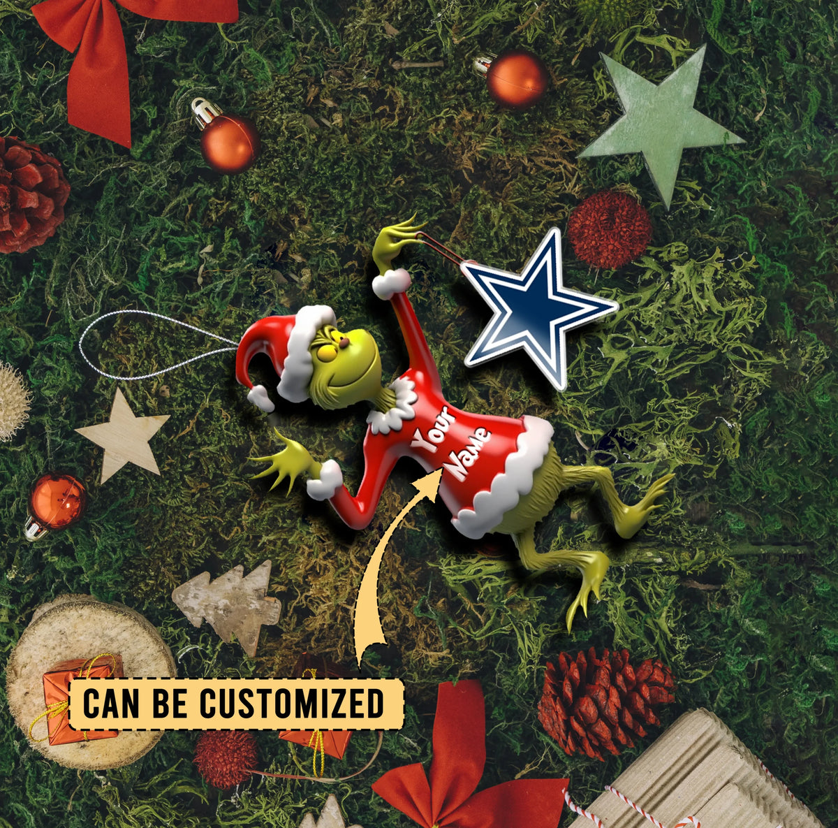 [SPECIAL OFFER] NEW CUSTOMIZED NFL21 DCB DALLAS COWBOYS CHRISTMAS ACRYLIC ORNAMENT