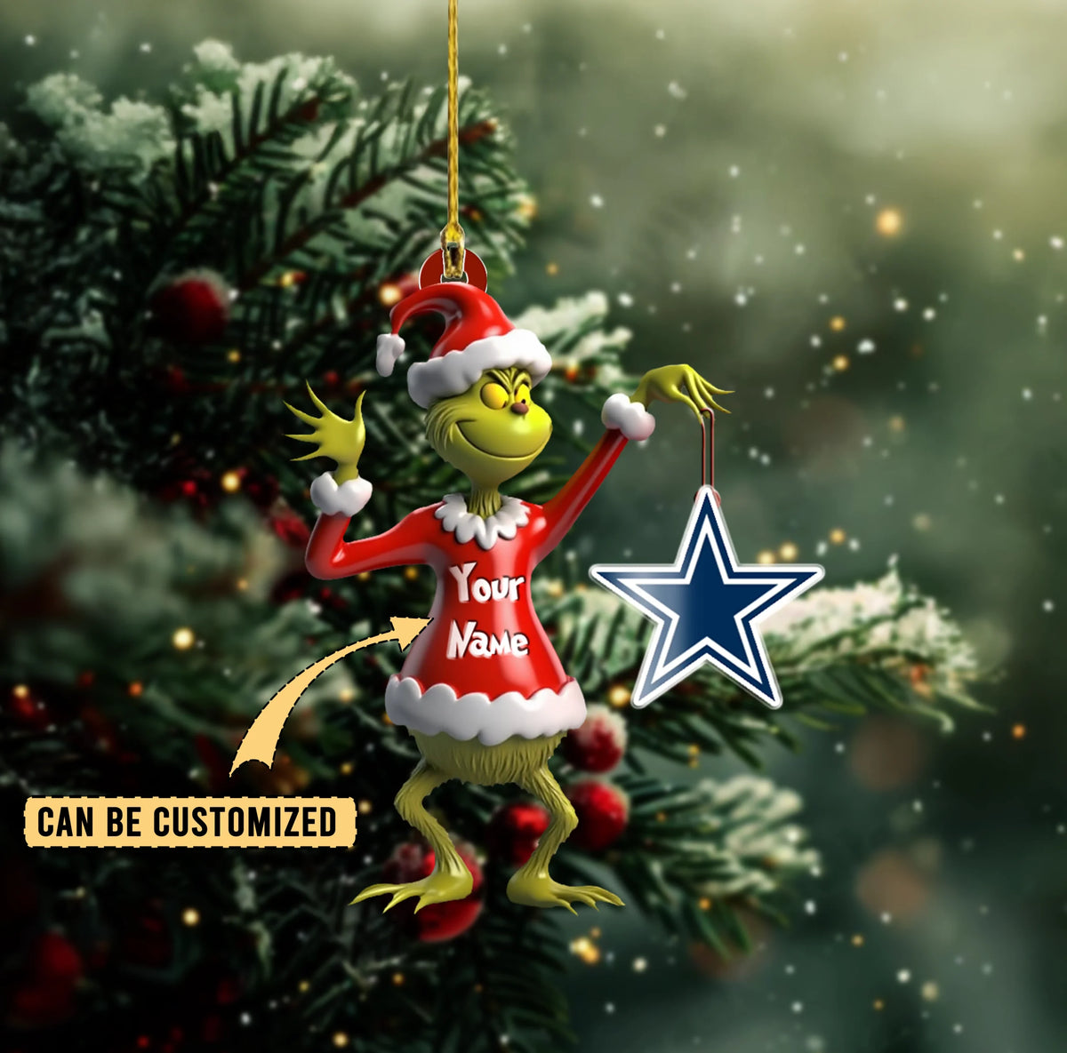 [SPECIAL OFFER] NEW CUSTOMIZED NFL21 DCB DALLAS COWBOYS CHRISTMAS ACRYLIC ORNAMENT