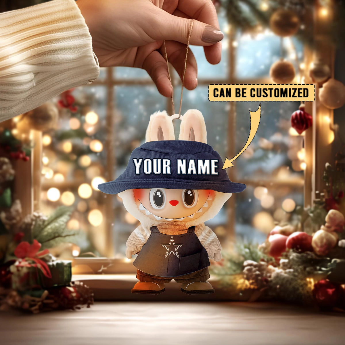 [SPECIAL OFFER] NEW CUSTOMIZED NFL21 DCB DALLAS COWBOYS LABUBU CHRISTMAS ACRYLIC ORNAMENT