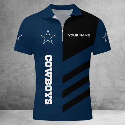 [SPECIAL OFFER] NEW CUSTOMIZED NFL21 DCB DALLAS COWBOYS ZIP POLO SHIRT