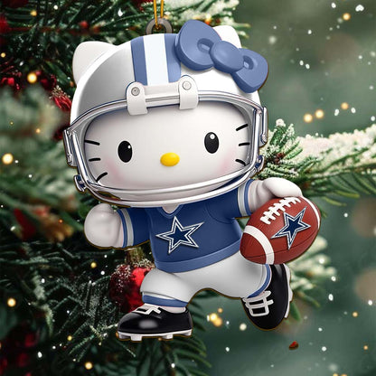 [SPECIAL OFFER] NEW CUSTOMIZED NFL21 DCB DALLAS COWBOYS HELLO KITTY ACRYLIC ORNAMENT