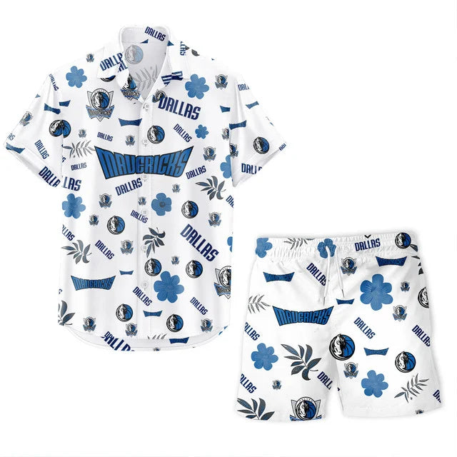 [HOT DEAL] NEW CUSTOMIZED NBA18 DMA DALLAS MAVERICKS UNISEX HAWAIIAN SHIRT & SHORTS SET