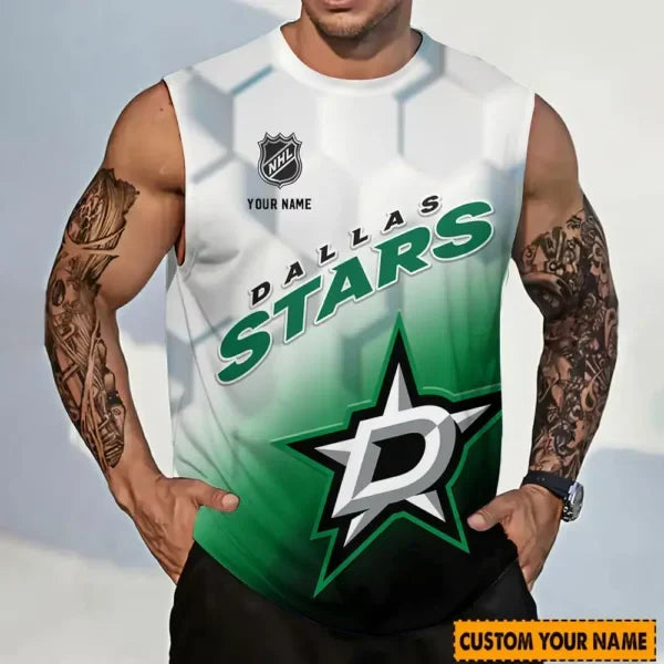 [SUPER SALE] NEW CUSTOMIZED NHL15 DLS DALLAS STARS TANK TOP & GYM SHIRT