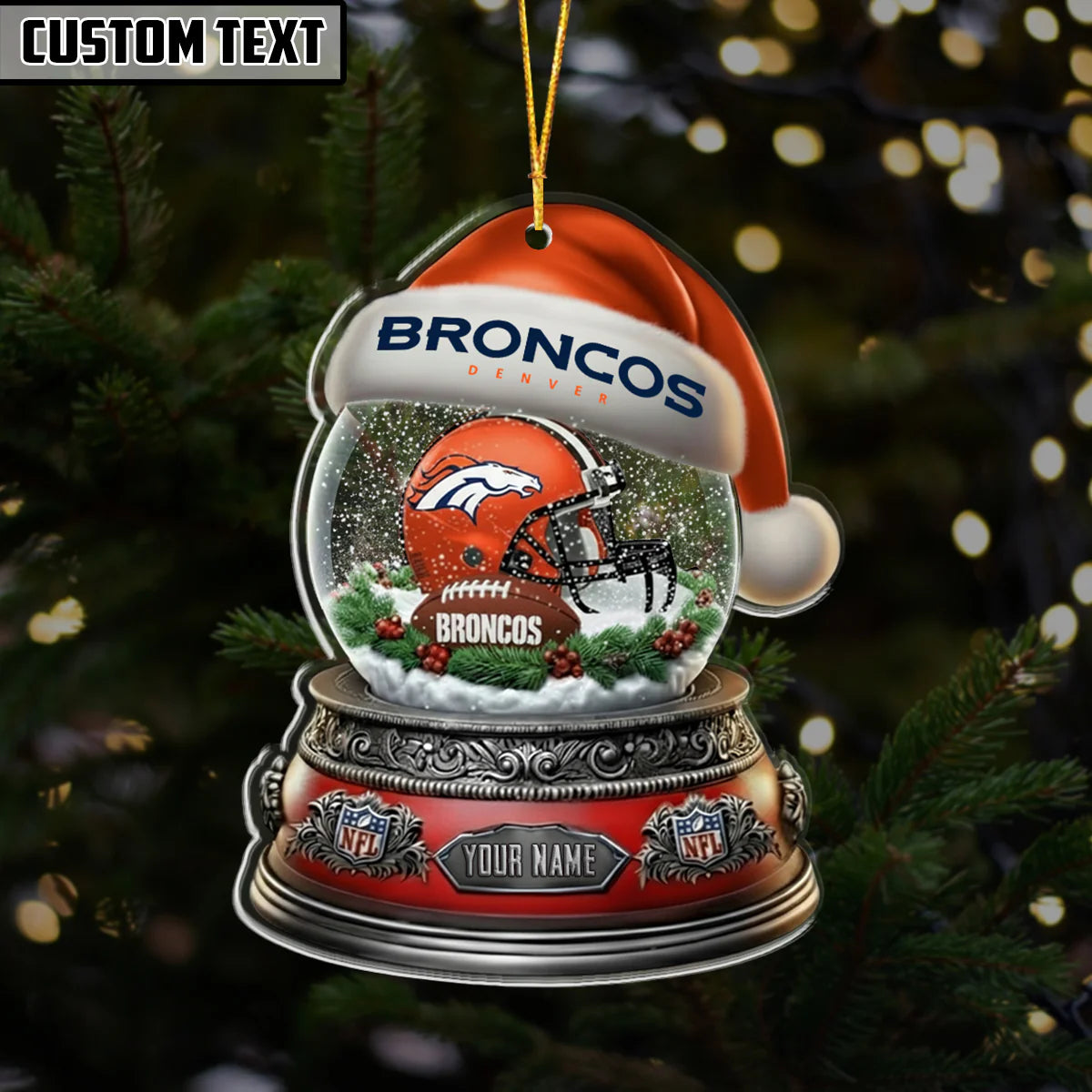 [SPECIAL OFFER] NEW CUSTOMIZED NFL13 DVB DENVER BRONCOS CHRISTMAS ACRYLIC ORNAMENT