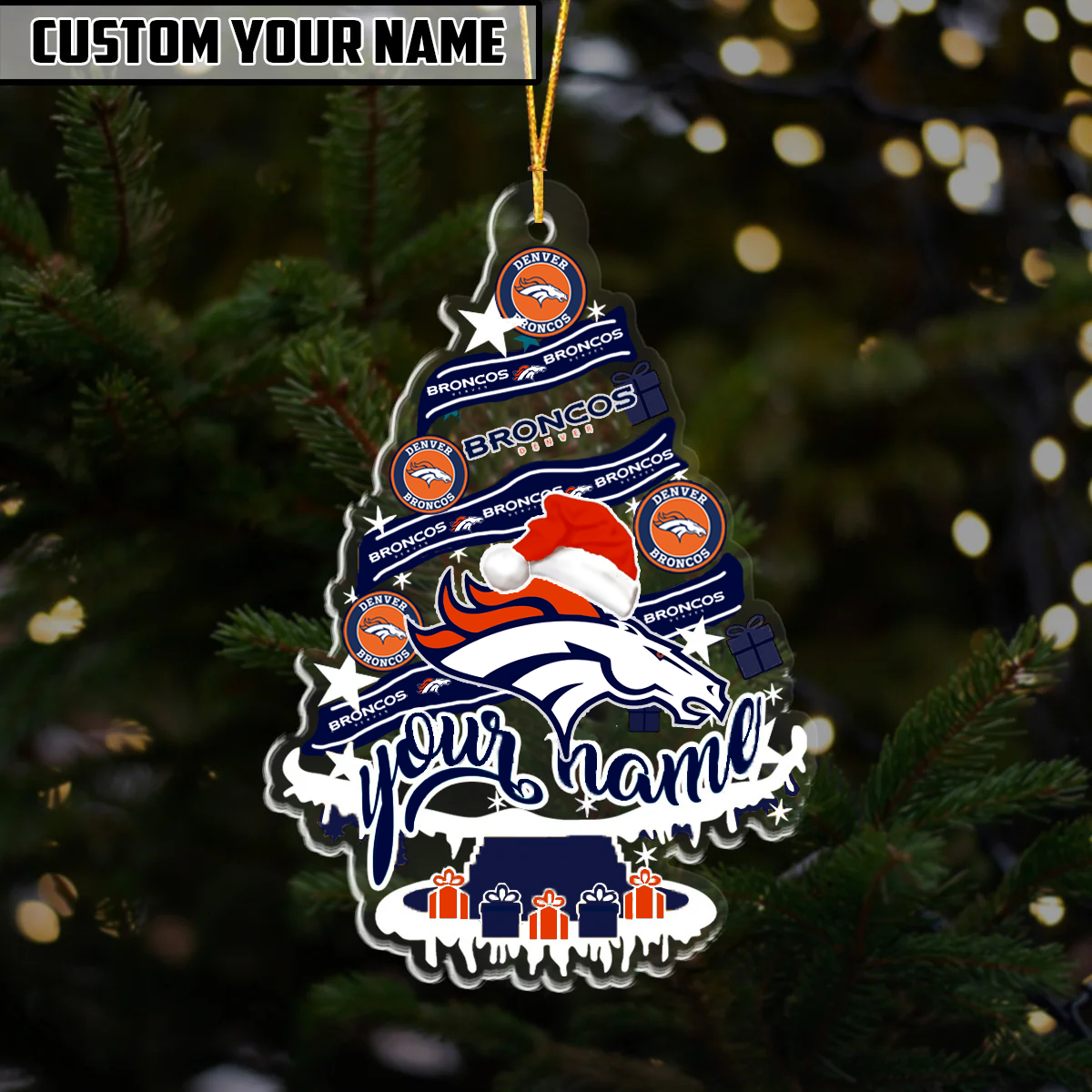 [SPECIAL OFFER] NEW CUSTOMIZED NFL13 DVB DENVER BRONCOS CHRISTMAS ACRYLIC ORNAMENT