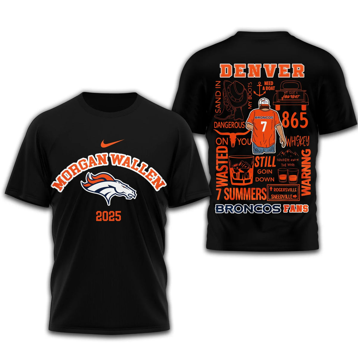 [SPECIAL OFFER] NEW CUSTOMIZED NFL13 DVB DENVER BRONCOS T-SHIRT | MULTIPLE COLORS AVAILABLE