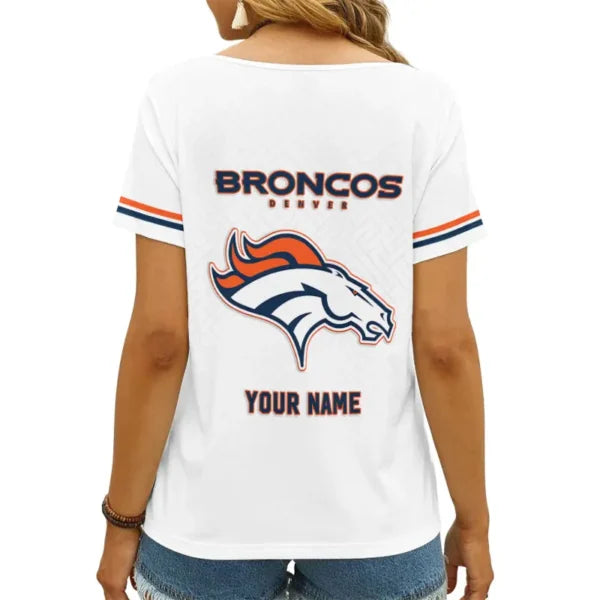 [SPECIAL OFFER] NEW CUSTOMIZED NFL13 DVB DENVER BRONCOS V-NECK FEMALE SHIRT