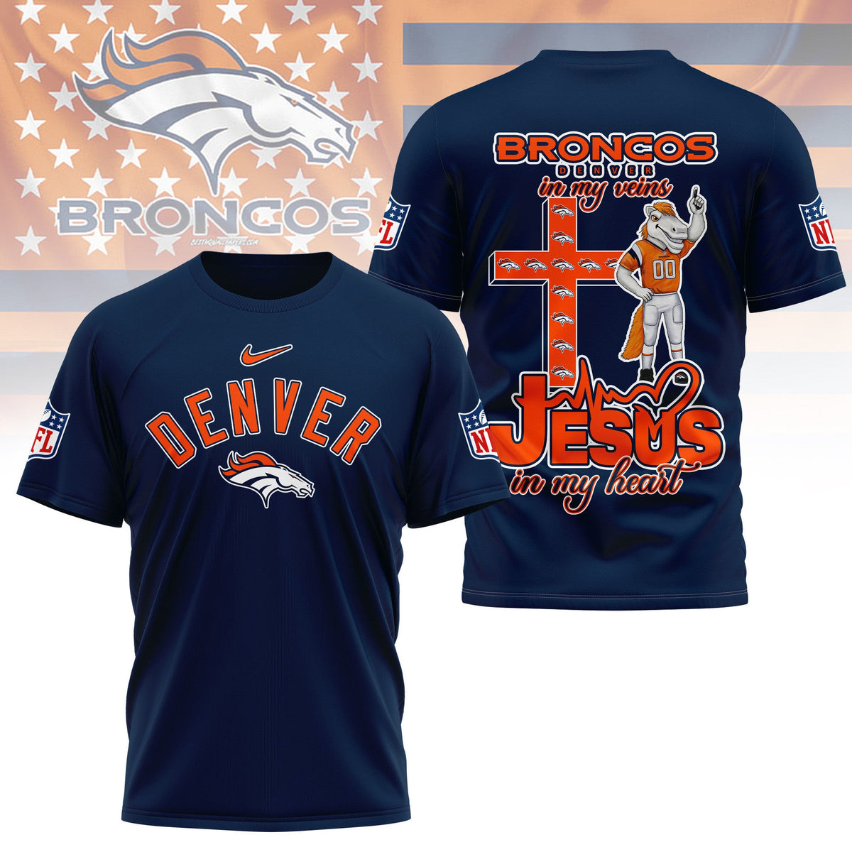 [SPECIAL OFFER] NEW CUSTOMIZED NFL13 DVB DENVER BRONCOS T-SHIRT | MULTIPLE COLORS AVAILABLE