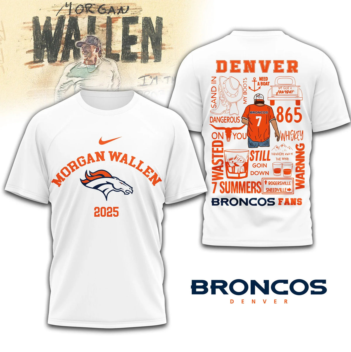 [SPECIAL OFFER] NEW CUSTOMIZED NFL13 DVB DENVER BRONCOS T-SHIRT | MULTIPLE COLORS AVAILABLE