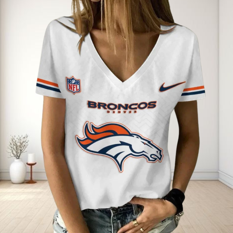 [SPECIAL OFFER] NEW CUSTOMIZED NFL13 DVB DENVER BRONCOS V-NECK FEMALE SHIRT