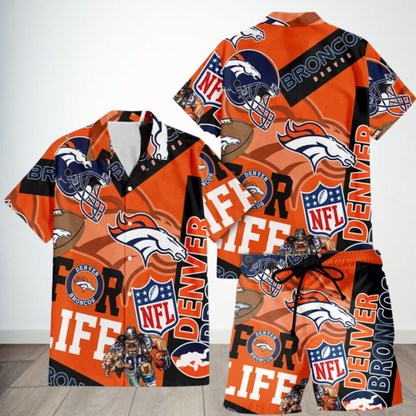 [SPECIAL OFFER] NEW CUSTOMIZED NFL13 DVB DENVER BRONCOS UNISEX HAWAIIAN SHIRT & SHORTS SET