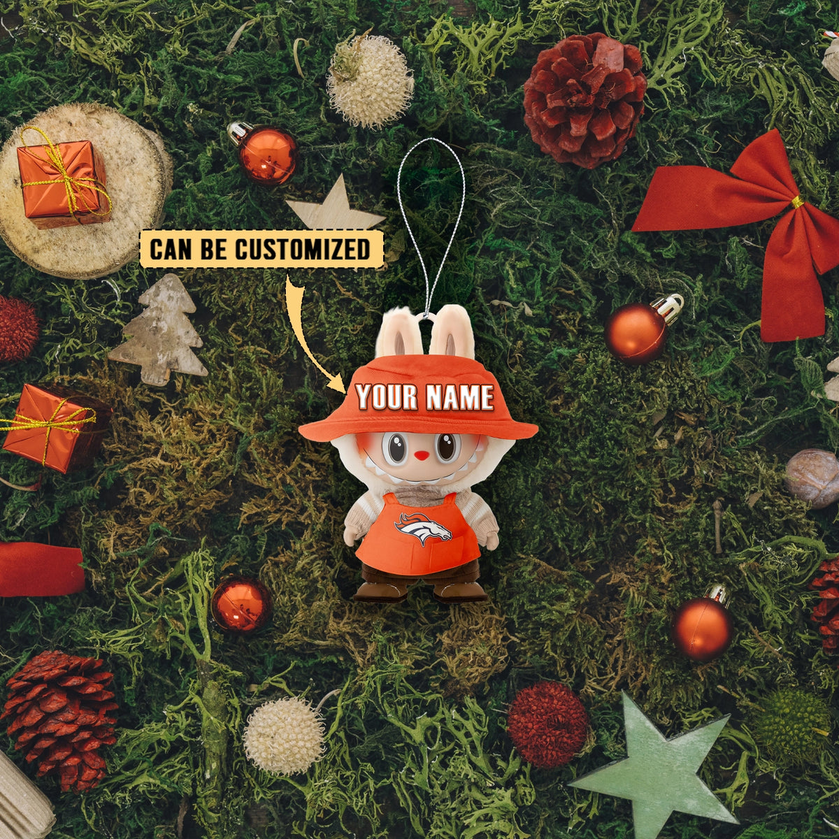 [SPECIAL OFFER] NEW CUSTOMIZED NFL13 DVB DENVER BRONCOS LABUBU CHRISTMAS ACRYLIC ORNAMENT