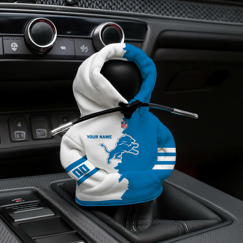 [SPECIAL OFFER] NEW CUSTOMIZED NFL04 DTL DETROIT LIONS CAR HOODIE SHIFT KNOB