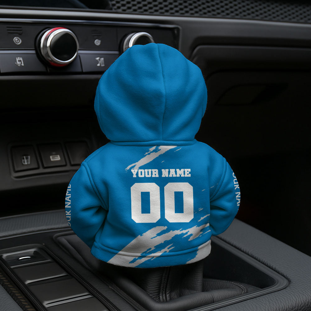[SPECIAL OFFER] NEW CUSTOMIZED NFL04 DTL DETROIT LIONS CAR HOODIE SHIFT KNOB COVER