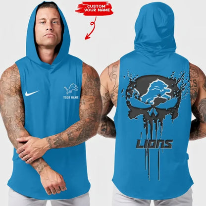 [SPECIAL OFFER] NEW CUSTOMIZED NFL04 DTL DETROIT LIONS HOODED TANK TOP