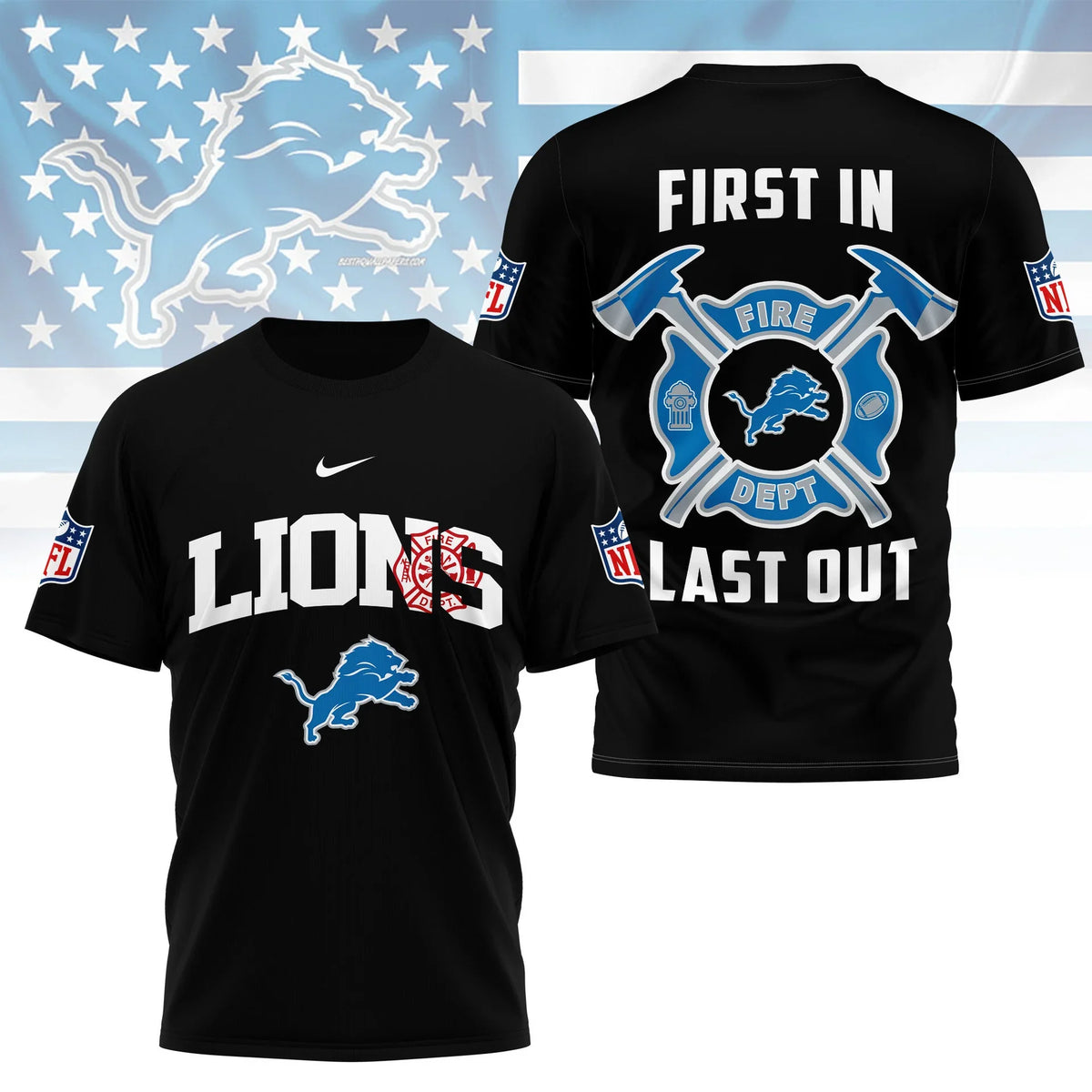 [SPECIAL OFFER] NEW CUSTOMIZED NFL04 DTL DETROIT LIONS T-SHIRT | MULTIPLE COLORS AVAILABLE