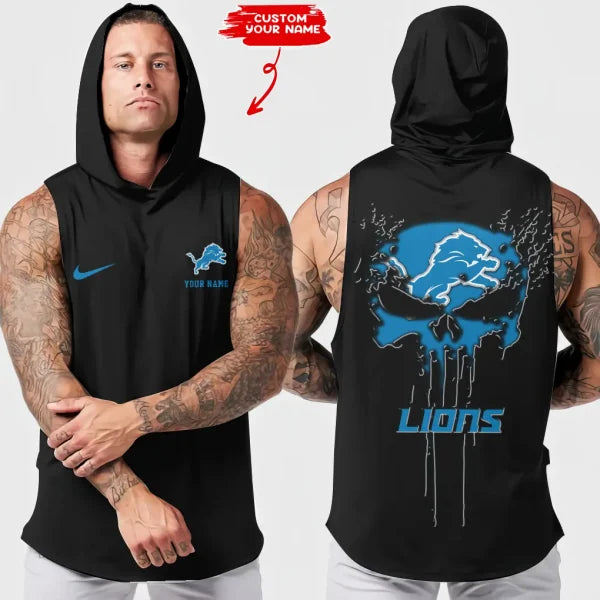 [SPECIAL OFFER] NEW CUSTOMIZED NFL04 DTL DETROIT LIONS HOODED TANK TOP