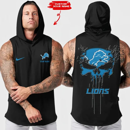 [SPECIAL OFFER] NEW CUSTOMIZED NFL04 DTL DETROIT LIONS HOODED TANK TOP