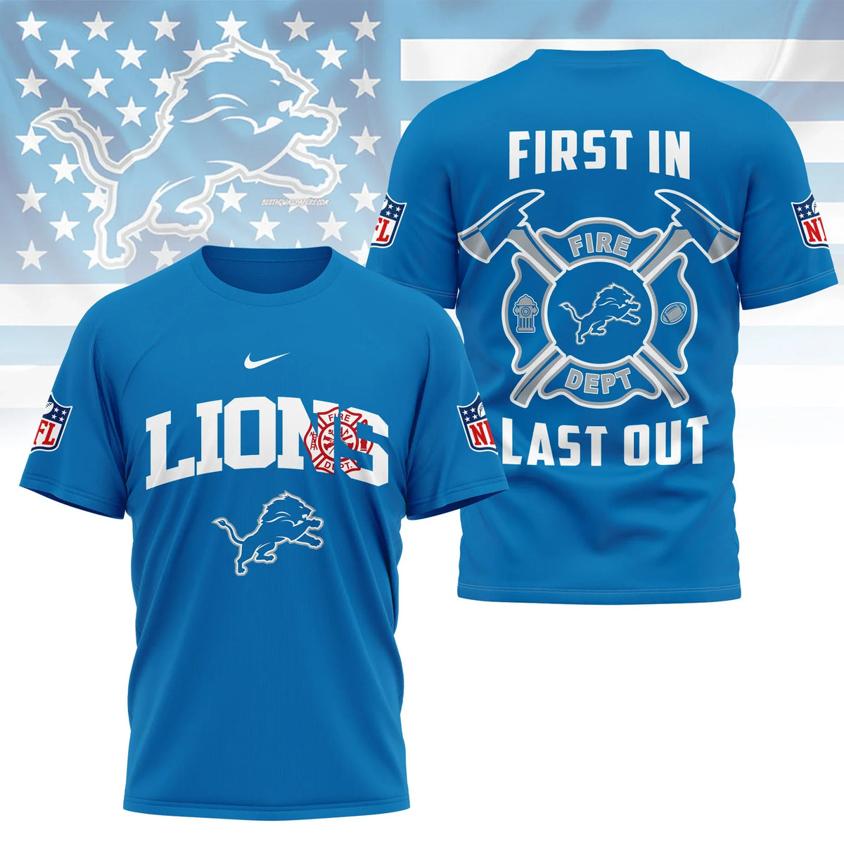 [SPECIAL OFFER] NEW CUSTOMIZED NFL04 DTL DETROIT LIONS T-SHIRT | MULTIPLE COLORS AVAILABLE