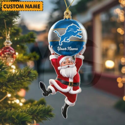 [SPECIAL OFFER] NEW CUSTOMIZED NFL04 DTL DETROIT LIONS CHRISTMAS ACRYLIC ORNAMENT