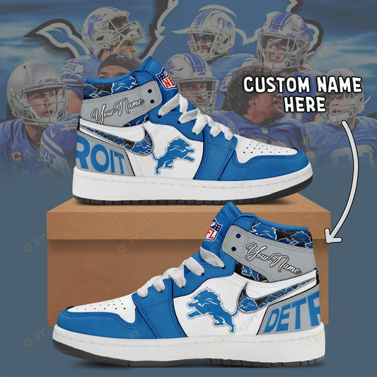 [SPECIAL OFFER] NEW CUSTOMIZED NFL04 DTL DETROIT LIONS AIR JORDAN 1