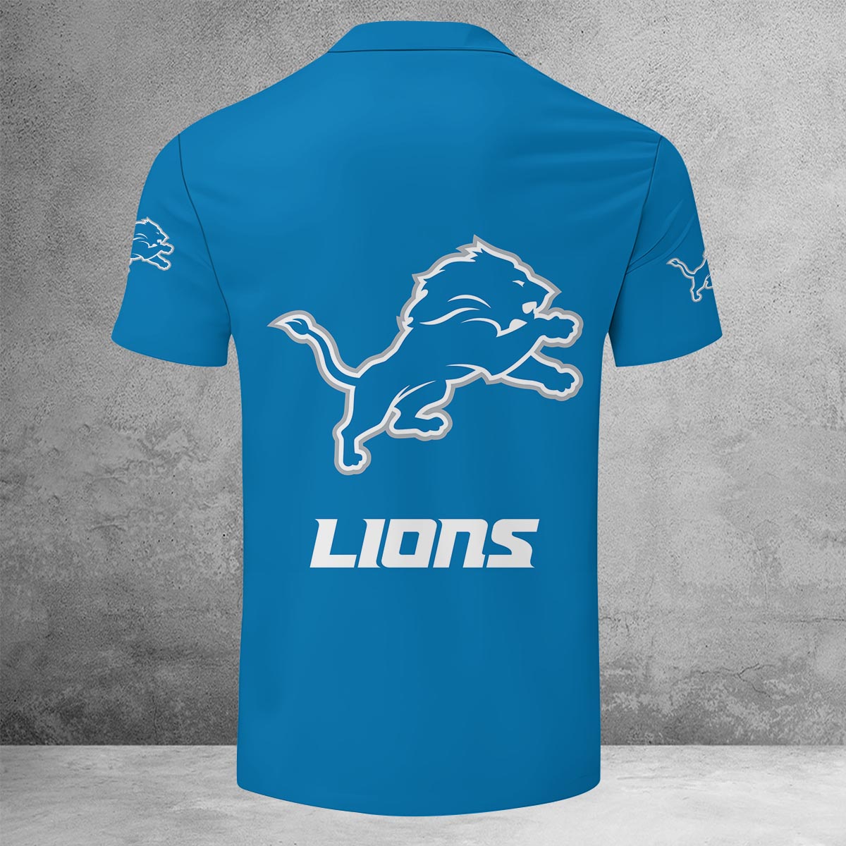 [SPECIAL OFFER] NEW CUSTOMIZED NFL04 DTL DETROIT LIONS ZIP POLO SHIRT