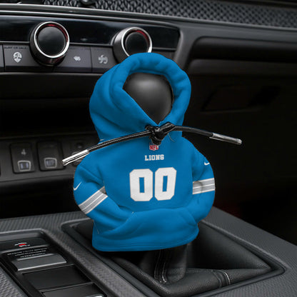 [SPECIAL OFFER] NEW CUSTOMIZED NFL04 DTL DETROIT LIONS AUTOMOTIVE HOODIE SHIFT KNOB COVER