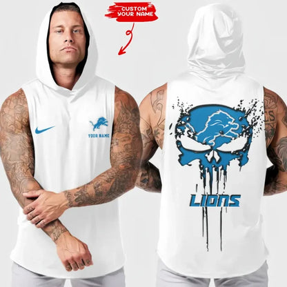 [SPECIAL OFFER] NEW CUSTOMIZED NFL04 DTL DETROIT LIONS HOODED TANK TOP