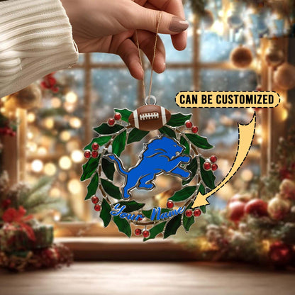 [SPECIAL OFFER] NEW CUSTOMIZED NFL04 DTL DETROIT LIONS CHRISTMAS ACRYLIC ORNAMENT