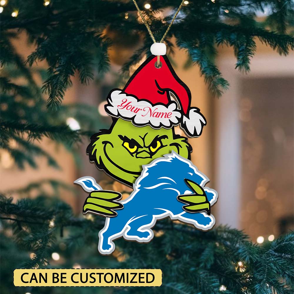 [SPECIAL OFFER] NEW CUSTOMIZED NFL04 DTL DETROIT LIONS CHRISTMAS ACRYLIC ORNAMENT