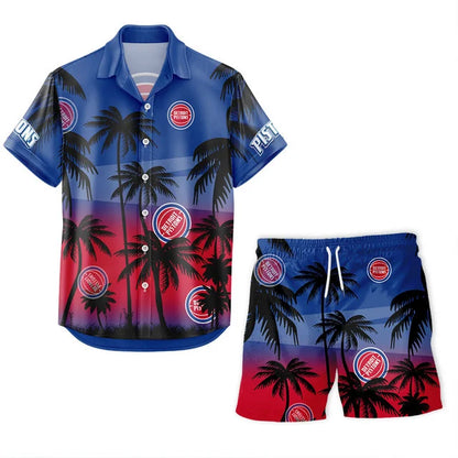 [HOT DEAL] NEW CUSTOMIZED NBA14 DPI DETROIT PISTONS UNISEX HAWAIIAN SHIRT & SHORTS SET