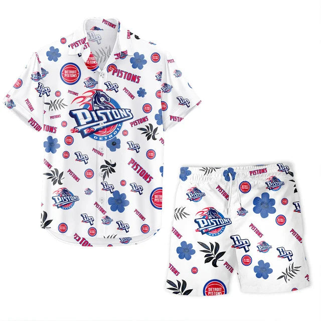 [HOT DEAL] NEW CUSTOMIZED NBA14 DPI DETROIT PISTONS UNISEX HAWAIIAN SHIRT & SHORTS SET