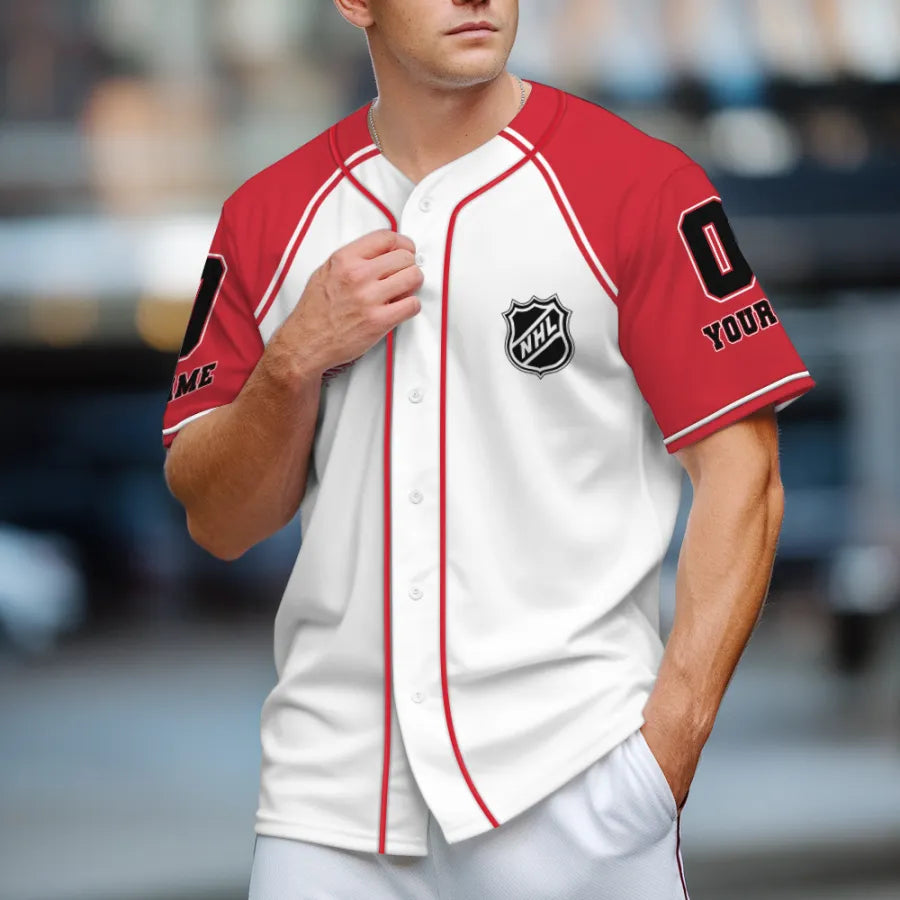 LIMITED EDITION - NEW CUSTOMIZED NHL22 DRW DETROIT RED WINGS BASEBALL JERSEY