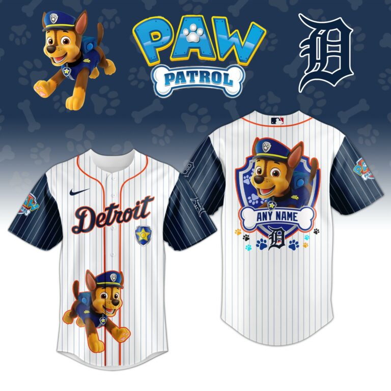 [FLASH SALE] NEW CUSTOMIZED MLB16 DTS DETROIT TIGERS x PAW PATROL BASEBALL JERSEY & CAP