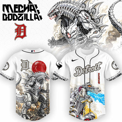 [FLASH SALE] NEW CUSTOMIZED MLB16 DT TIGERS x GODZILLA BASEBALL JERSEY