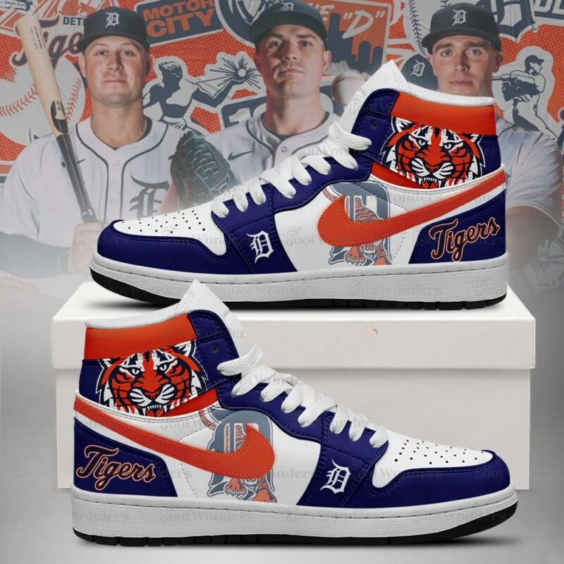 [FLASH SALE] NEW CUSTOMIZED MLB16 DT TIGERS AIR JORDAN SNEAKERS