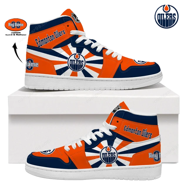 [SUPER SALE] NEW CUSTOMIZED NHL03 ED OILERS AIR JORDAN SNEAKERS