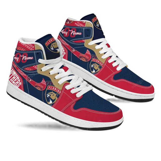 [SUPER SALE] NEW CUSTOMIZED NHL01 FL PANTHERS AIR JORDAN SNEAKERS