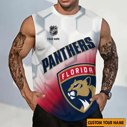 [SUPER SALE] NEW CUSTOMIZED NHL01 FPT FLORIDA PANTHERS TANK TOP & GYM SHIRT