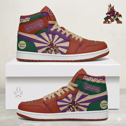 [SUPER SALE] NEW CUSTOMIZED NHL30 AZ COYOTES AIR JORDAN SNEAKERS