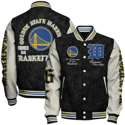 [HOT DEAL] NEW CUSTOMIZED NBA12 GSW GOLDEN STATE WARRIORS BASEBALL JACKET, SATIN VARSITY JACKET